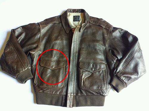 ebay-A2ジャケット　フロントポケットデザインのシェイプが美しくない例